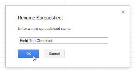 Screenshot of Google Spreadsheets