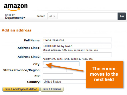 Screenshot of Amazon