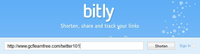 Shortening a link with bit.ly