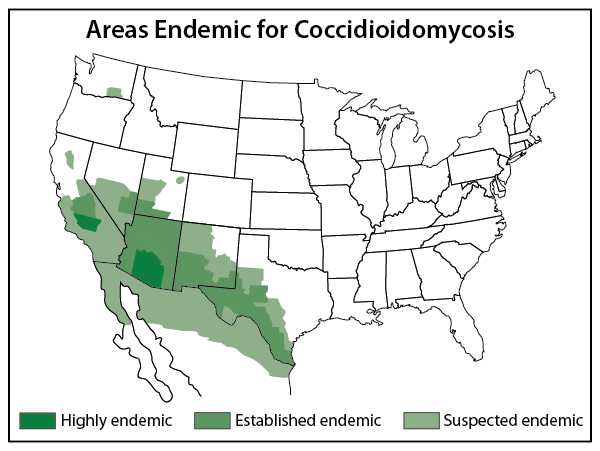 Areas Endemic for Coccidioidomycosis