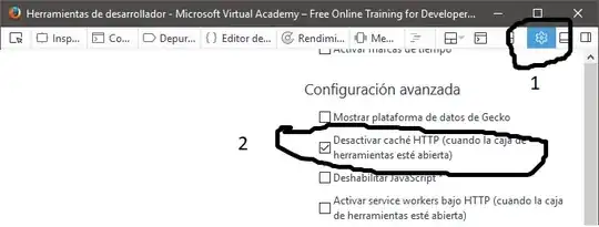 habilitar la casilla de disable cache en Firefox