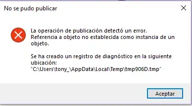 Mensaje de error