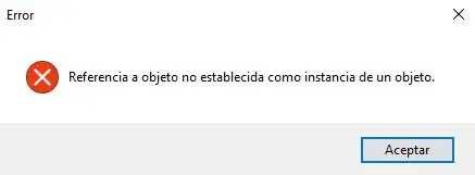 Referencia a objeto no establecida como instanciia de un objeto