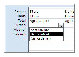 Ordenar por Medio del Diseño de Consulta