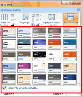 Autoformatos para el Informe