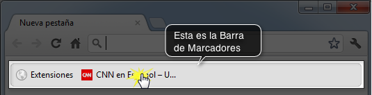 Imagen de la  Barra de Marcadores de Google Chrome.