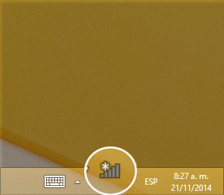 Ícono de redes WiFi en Windows.