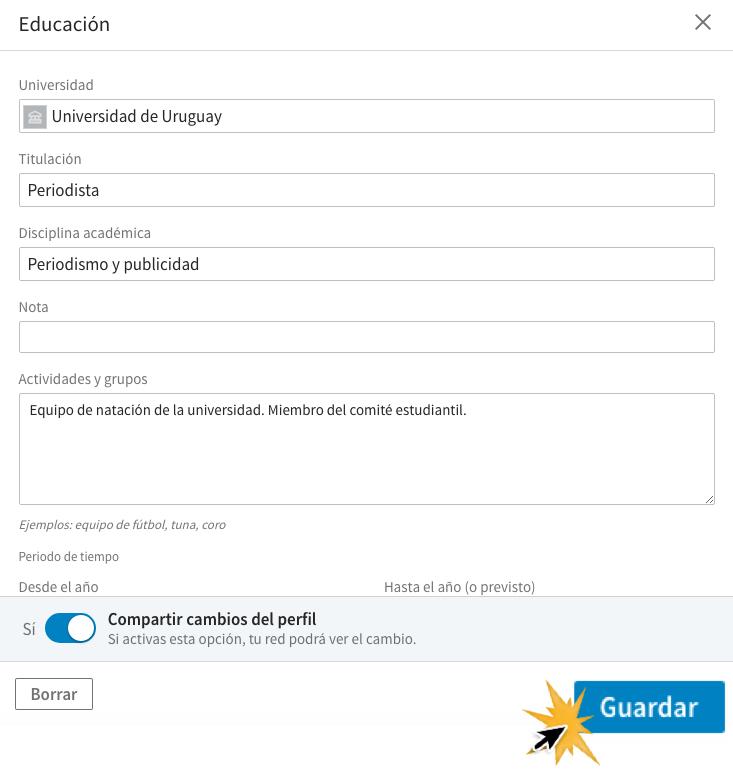 Llena toda la información requerida sobre tus estudios