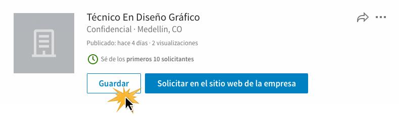 Abre el empleo y haz clic en Guardar. 