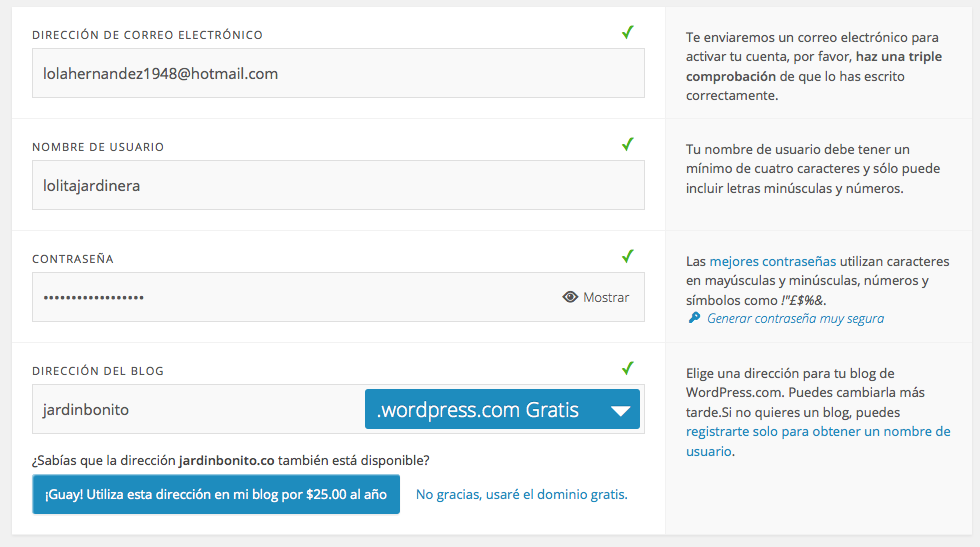 Ejemplo de Formulario de Wordpress 2014