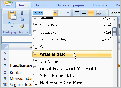 Cambiar  estilo de la fuente