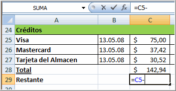 Crear una fórmula usando el método Puntero y Clic