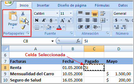 Seleccionar la Celda o Celdas