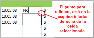 Ubica el punto de relleno