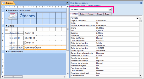 Escribe aquí la descripciónConfigurando la Fecha de las Órdenes en el Formulario de Órdenes