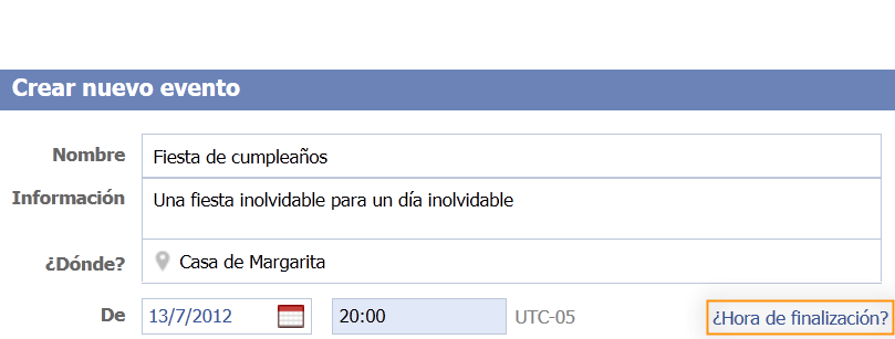 Llena el formulario escribiendo en los espacios en blanco.