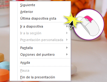 Clic derecho sobre la presentación
