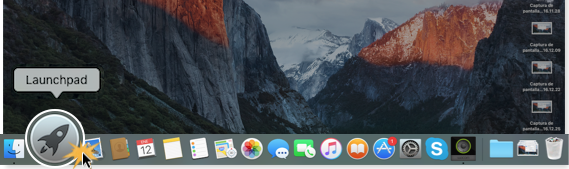 imagen ejemplo de cómo acceder al Launchpad desde el Dock