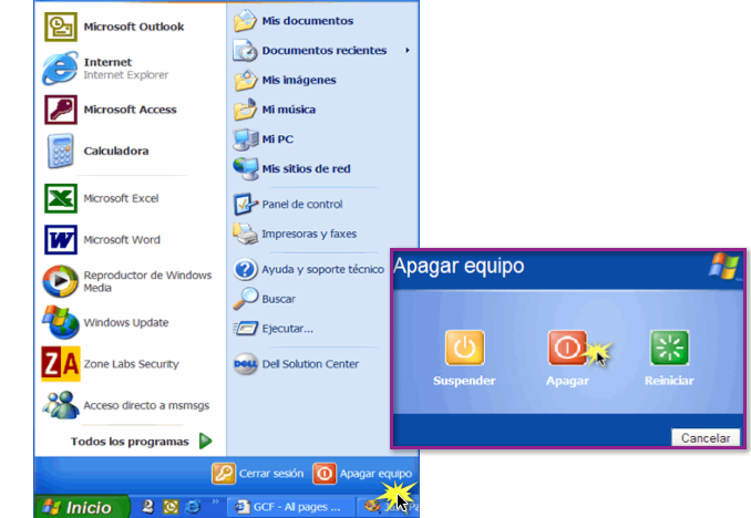 Apagar Windows XP