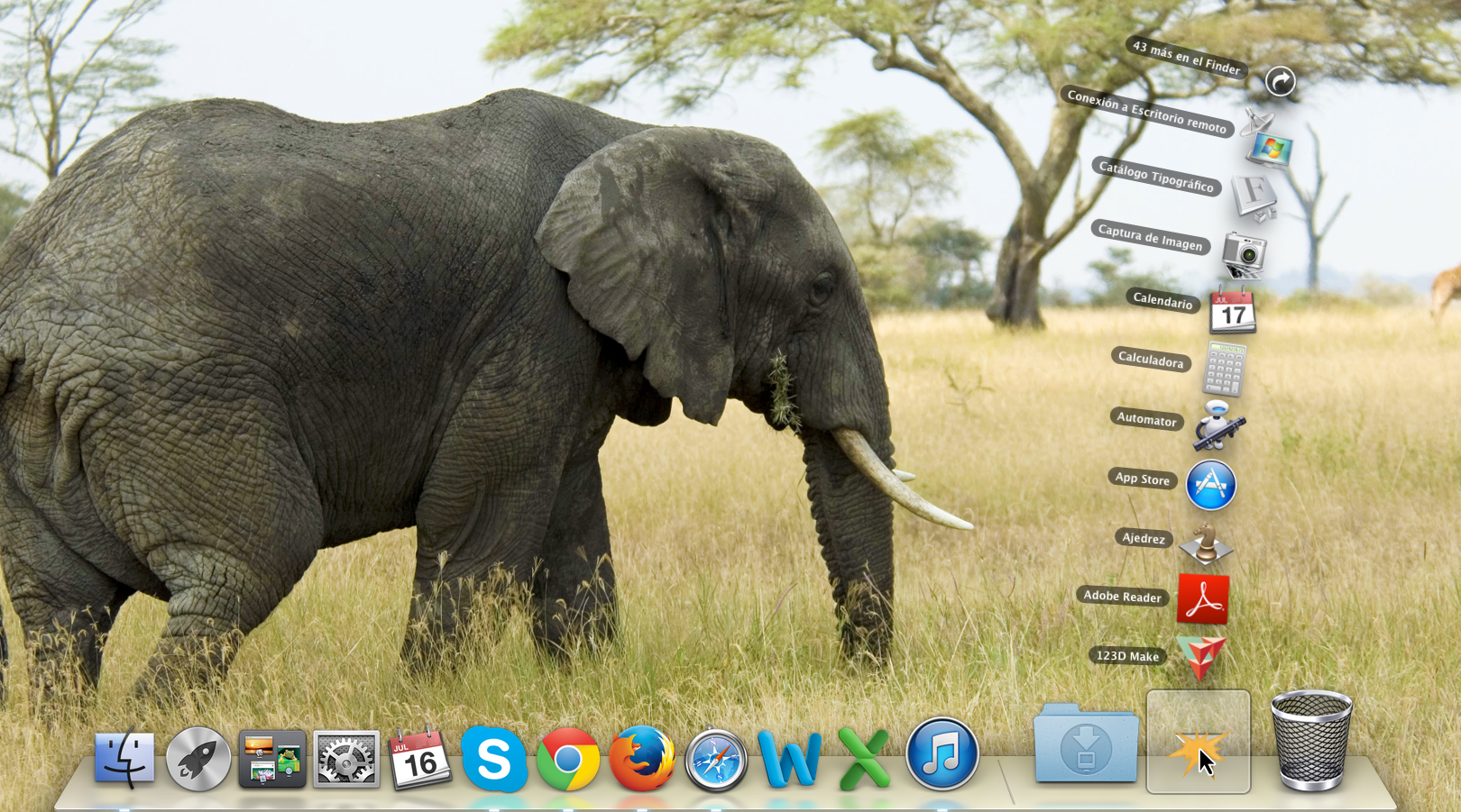 Stacks en el sistema operativo Mac OS X.