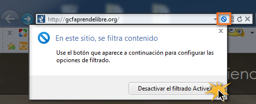 Desactivar filtro Active X
