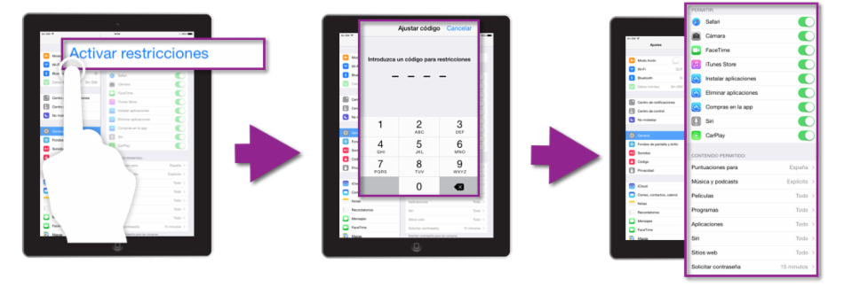 Pasos para activar restricciones