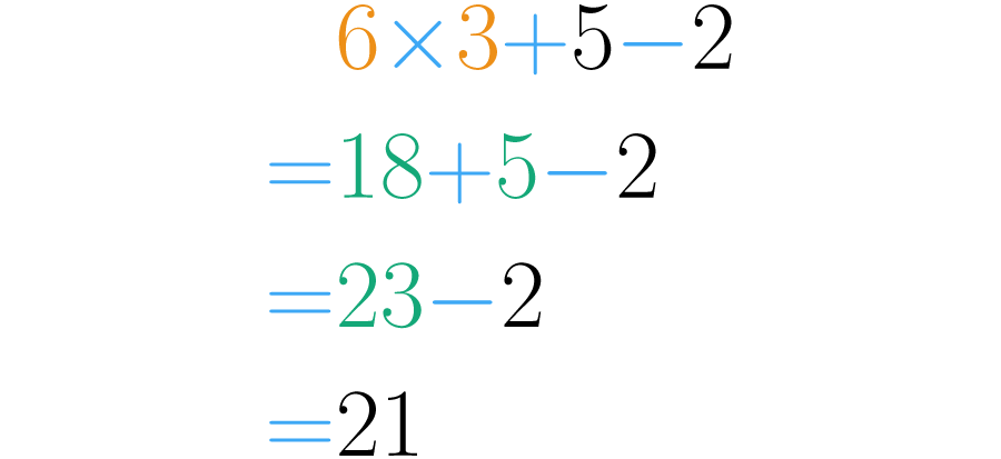 Desarrollando primero las multiplicaciones.