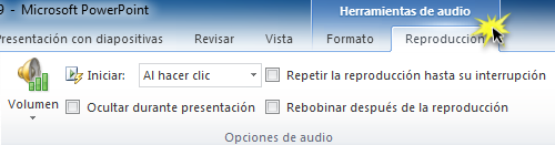 Opciones de audio