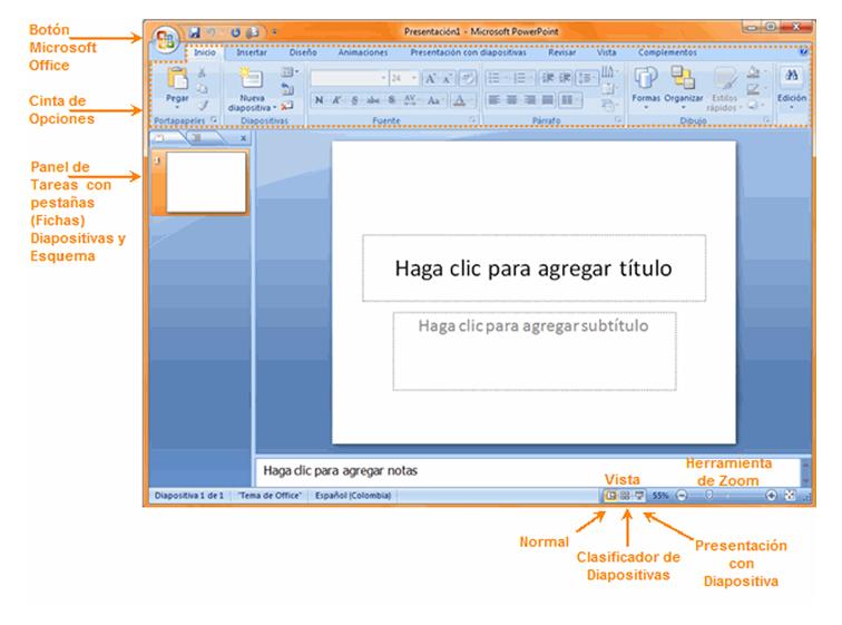 Ventana (interfaz) de PowerPoint.