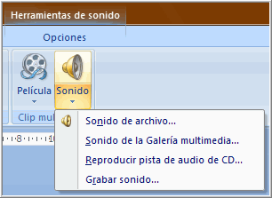 Opciones de sonido