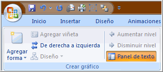 Comando Panel de Texto