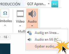 Selecciona esta opción para que grabes tus propios audios.