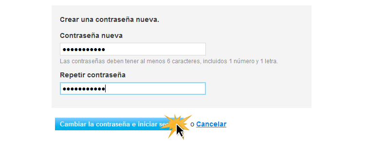 Cambiar contraseña.