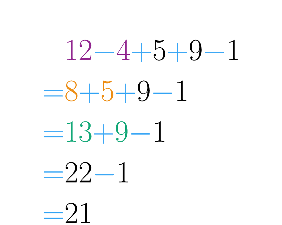 Es posible operar los números en orden.