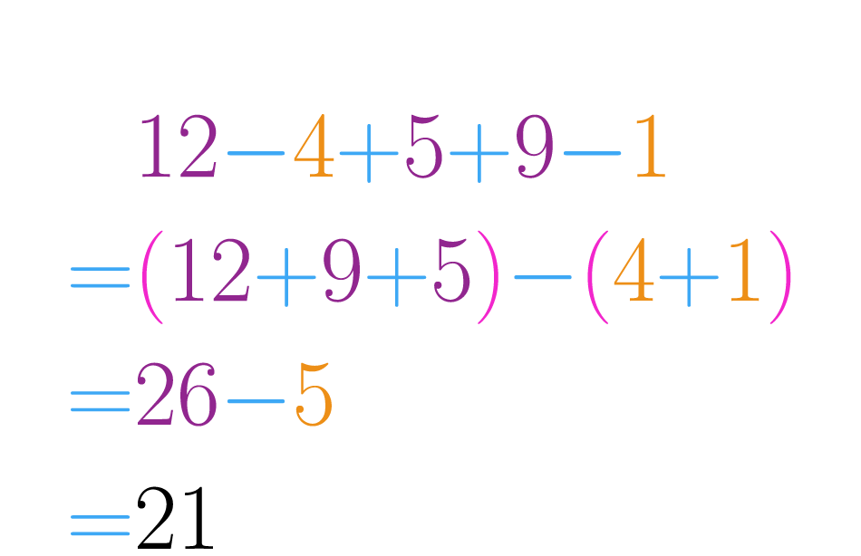 Agrupamos los números que suman y restan por aparte.