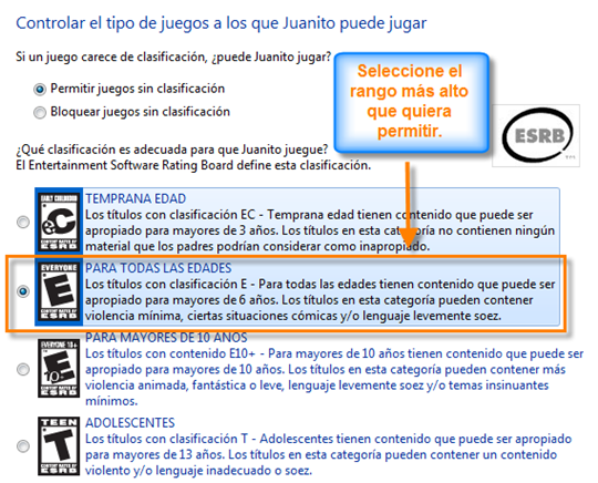 Clasificación de juegos