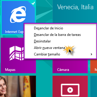 Imagen ejemplo de la opción Abrir nueva ventana.