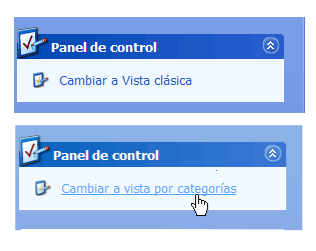 Vista clásica y por categorías