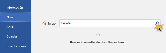 Cómo buscar plantillas en la red en Word 2016