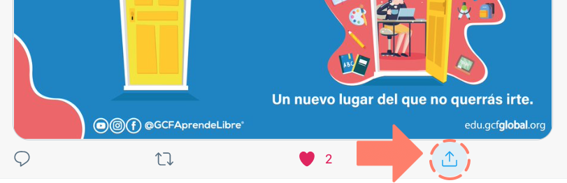 Hacer clic en botón Compartir para compartir tweet de forma externa