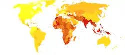 Asthma deaths per million persons in 2012.mw-parser-output .refbegin{font-size:90%;margin-bottom:0.5em}.mw-parser-output .refbegin-hanging-indents>ul{margin-left:0}.mw-parser-output .refbegin-hanging-indents>ul>li{margin-left:0;padding-left:3.2em;text-indent:-3.2em}.mw-parser-output .refbegin-hanging-indents ul,.mw-parser-output .refbegin-hanging-indents ul li{list-style:none}@media(max-width:720px){.mw-parser-output .refbegin-hanging-indents>ul>li{padding-left:1.6em;text-indent:-1.6em}}.mw-parser-output .refbegin-100{font-size:100%}.mw-parser-output .refbegin-columns{margin-top:0.3em}.mw-parser-output .refbegin-columns ul{margin-top:0}.mw-parser-output .refbegin-columns li{page-break-inside:avoid;break-inside:avoid-column}.mw-parser-output .legend{page-break-inside:avoid;break-inside:avoid-column}.mw-parser-output .legend-color{display:inline-block;min-width:1.25em;height:1.25em;line-height:1.25;margin:1px 0;text-align:center;border:1px solid black;background-color:transparent;color:black}.mw-parser-output .legend-text{}  0–10.mw-parser-output .legend{page-break-inside:avoid;break-inside:avoid-column}.mw-parser-output .legend-color{display:inline-block;min-width:1.25em;height:1.25em;line-height:1.25;margin:1px 0;text-align:center;border:1px solid black;background-color:transparent;color:black}.mw-parser-output .legend-text{}  11–13.mw-parser-output .legend{page-break-inside:avoid;break-inside:avoid-column}.mw-parser-output .legend-color{display:inline-block;min-width:1.25em;height:1.25em;line-height:1.25;margin:1px 0;text-align:center;border:1px solid black;background-color:transparent;color:black}.mw-parser-output .legend-text{}  14–17.mw-parser-output .legend{page-break-inside:avoid;break-inside:avoid-column}.mw-parser-output .legend-color{display:inline-block;min-width:1.25em;height:1.25em;line-height:1.25;margin:1px 0;text-align:center;border:1px solid black;background-color:transparent;color:black}.mw-parser-output .legend-text{}  18–23.mw-parser-output .legend{page-break-inside:avoid;break-inside:avoid-column}.mw-parser-output .legend-color{display:inline-block;min-width:1.25em;height:1.25em;line-height:1.25;margin:1px 0;text-align:center;border:1px solid black;background-color:transparent;color:black}.mw-parser-output .legend-text{}  24–32.mw-parser-output .legend{page-break-inside:avoid;break-inside:avoid-column}.mw-parser-output .legend-color{display:inline-block;min-width:1.25em;height:1.25em;line-height:1.25;margin:1px 0;text-align:center;border:1px solid black;background-color:transparent;color:black}.mw-parser-output .legend-text{}  33–43.mw-parser-output .legend{page-break-inside:avoid;break-inside:avoid-column}.mw-parser-output .legend-color{display:inline-block;min-width:1.25em;height:1.25em;line-height:1.25;margin:1px 0;text-align:center;border:1px solid black;background-color:transparent;color:black}.mw-parser-output .legend-text{}  44–50.mw-parser-output .legend{page-break-inside:avoid;break-inside:avoid-column}.mw-parser-output .legend-color{display:inline-block;min-width:1.25em;height:1.25em;line-height:1.25;margin:1px 0;text-align:center;border:1px solid black;background-color:transparent;color:black}.mw-parser-output .legend-text{}  51–66.mw-parser-output .legend{page-break-inside:avoid;break-inside:avoid-column}.mw-parser-output .legend-color{display:inline-block;min-width:1.25em;height:1.25em;line-height:1.25;margin:1px 0;text-align:center;border:1px solid black;background-color:transparent;color:black}.mw-parser-output .legend-text{}  67–95.mw-parser-output .legend{page-break-inside:avoid;break-inside:avoid-column}.mw-parser-output .legend-color{display:inline-block;min-width:1.25em;height:1.25em;line-height:1.25;margin:1px 0;text-align:center;border:1px solid black;background-color:transparent;color:black}.mw-parser-output .legend-text{}  96–251