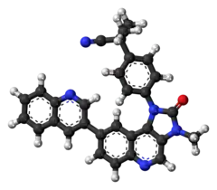 Ball-and-stick model of the BEZ235 molecule