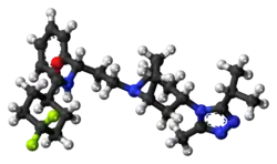 Ball-and-stick model of the maraviroc molecule