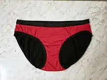 Red and black period panties