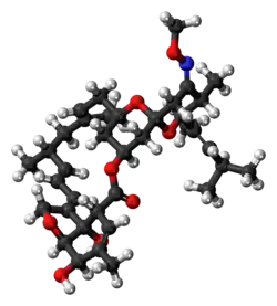 Ball-and-stick model of the moxidectin molecule