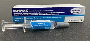 REPEVAX (dTaP/IPV), for use from 3 years of age as a booster following primary immunization and for passive protection against pertussis in early infancy following maternal immunization