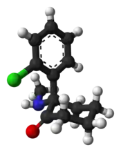 (S)-Ketamine ball-and-stick model