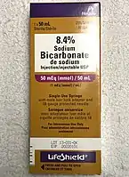 Amp of 8.4% sodium bicarbonate