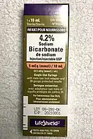 Vial of 4.2% sodium bicarbonate for babies