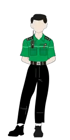 A vector diagram shows a male in St John Ambulance uniform.